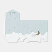 Halve Maan & Sterren Lichtblauwe Jongen Doop Bedankdoosjes (Uitgevouwen)