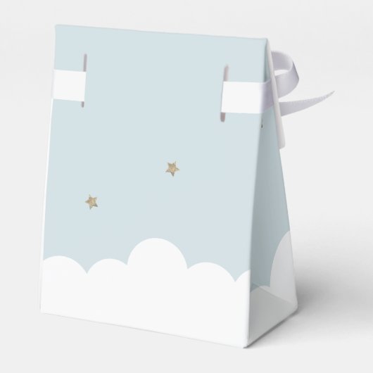 Halve Maan & Sterren Lichtblauwe Jongen Doop Bedankdoosjes (Achterkant)