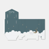Halve Maan & Sterren Marine Blauwe Doop Favor Box Bedankdoosjes (Uitgevouwen)