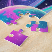 Halve maan, sterren, planeten Galaxy-thema Legpuzzel (Zijkant)