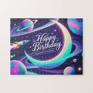 Halve maan, sterren, planeten Galaxy-thema Legpuzzel