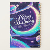 Halve maan, sterren, planeten Galaxy-thema Planner (Achterkant)