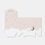 Halve maan & sterren roze meisje doop gunst doos bedankdoosjes (Uitgevouwen)