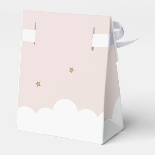 Halve maan & sterren roze meisje doop gunst doos bedankdoosjes (Achterkant)