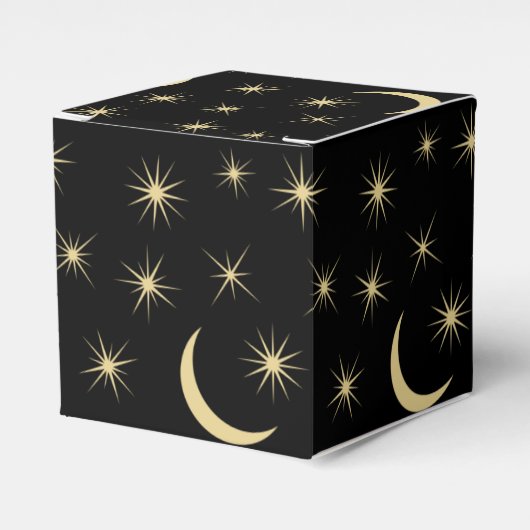 Halve maan sterren universum ruimte liefhebber ast bedankdoosjes (Voorkant Zijde)