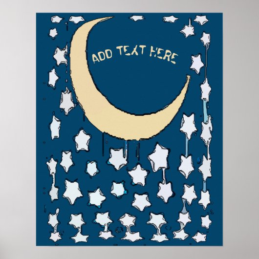 Halve Maan & Sterren, voeg tekst toePoster Poster (Voorkant)