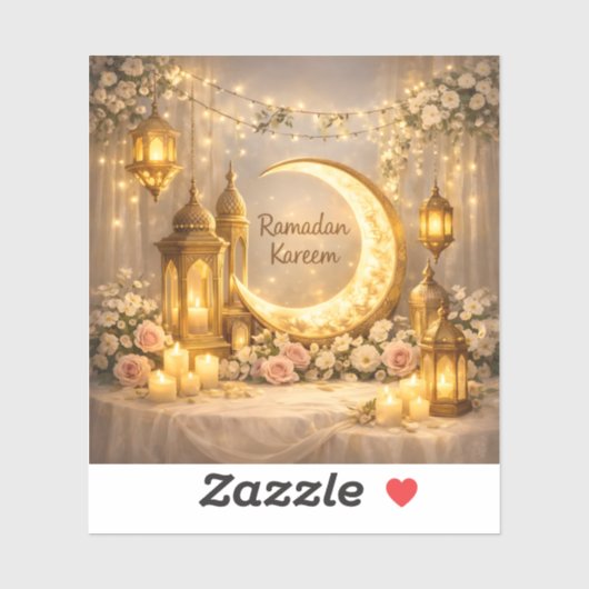 Halve Maan van Licht en Vrede – Ramadancirkel Sticker (Vel)