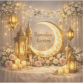Halve Maan van Licht en Vrede – Ramadancirkel Sticker (Voorkant)