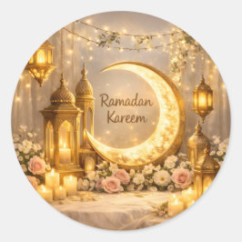 Halve Maan Van Licht En Vrede -  Ronde Sticker