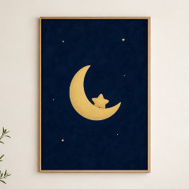 Halve Maan Wieg Waterverf Hemelse Kunst Poster