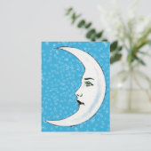  halve maan witte vlek witte sterren briefkaart (Staand voorkant)