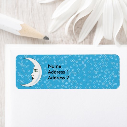 halve maan witte vlek witte sterren etiket (Insitu)