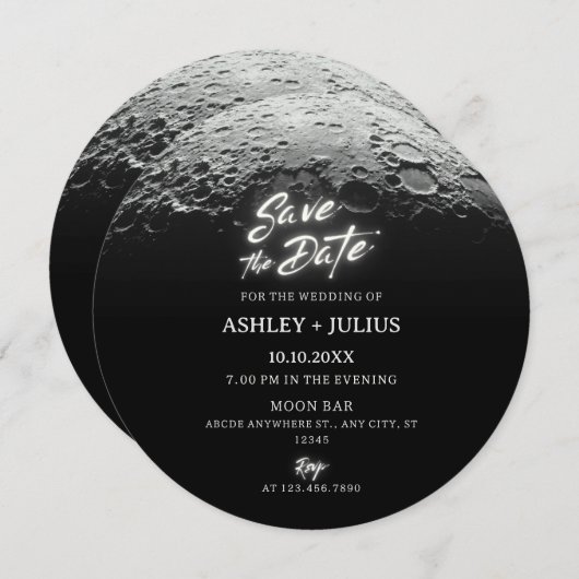 Halve maanverloop save the date (Voorkant / Achterkant)