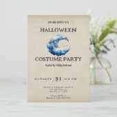 Halve maanwolken en sterren Halloween Kaart (Staand voorkant)