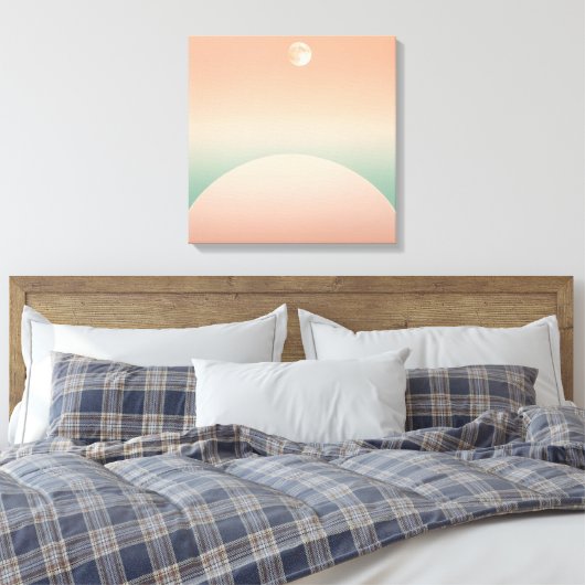 Halve manen en bogen van pastel – minimalistische canvas afdruk (Insitu (Slaapkamer))