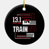 Halve marathon 13.1 in de Abstracte Runner van de Keramisch Ornament (Achterkant)