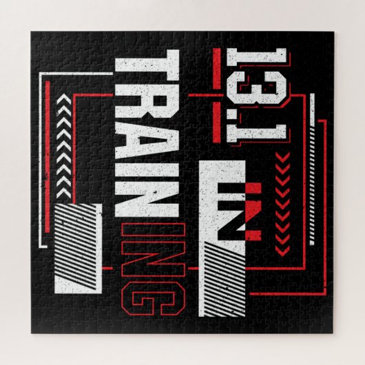 Halve marathon 13.1 in de Abstracte Runner van de  Legpuzzel (Horizontaal)