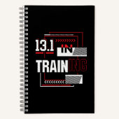 Halve marathon 13.1 in de Abstracte Runner van de Notitieboek (Voorkant)