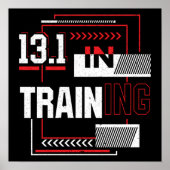 Halve marathon 13.1 in de Abstracte Runner van de  Poster (Voorkant)