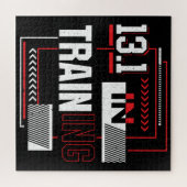 Halve marathon 13.1 in trainings abstracte hardlop legpuzzel (Horizontaal)