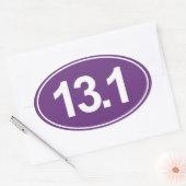 Halve Marathon 13,1 mijl Ovale Sticker (Paarse) (Envelop)