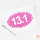 Halve marathon 13,1 mijl ovale Sticker (roze) (Envelop)