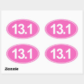 Halve marathon 13,1 mijl ovale Sticker (roze) (Vel)