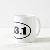 Halve marathon 13.1 Runner Oval Koffiemok (Voorkant rechts)