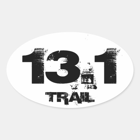 Halve Marathon 13.1 TRAIL Ovaal Voertuig Decal Ovale Sticker (Voorkant)