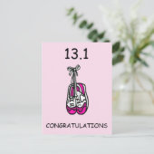 Halve Marathon Gefeliciteerd met haar. Briefkaart (Staand voorkant)