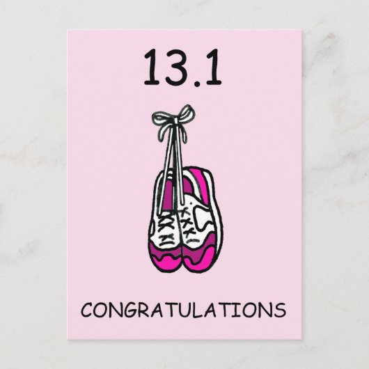 Halve Marathon Gefeliciteerd met haar. Briefkaart (Voorkant)