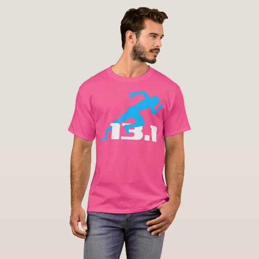 Halve marathon lopen 13 1 loper t-shirt (Voorkant volledig)