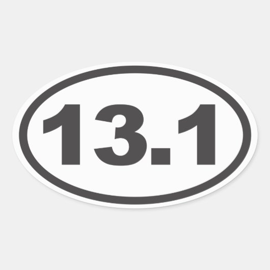 Halve Marathon Ovaal Decal Ovale Sticker (Voorkant)