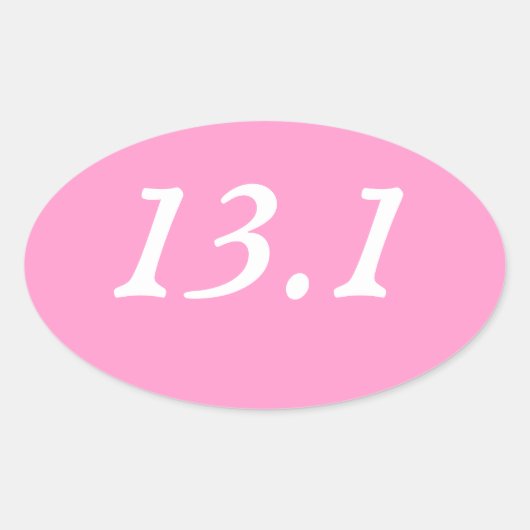 Halve marathon ovale Sticker (roze) (Voorkant)