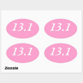 Halve marathon ovale Sticker (roze) (Vel)