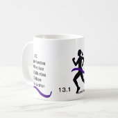 Halve marathon Paars lint voor vrouwen Koffiemok (Voorkant links)