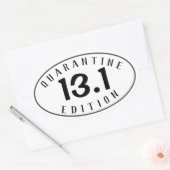 Halve Marathon Quarantine Edition Ovale Sticker (Envelop)