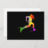 Halve marathonloper gravende joggen actief briefkaart (Voorkant / Achterkant)