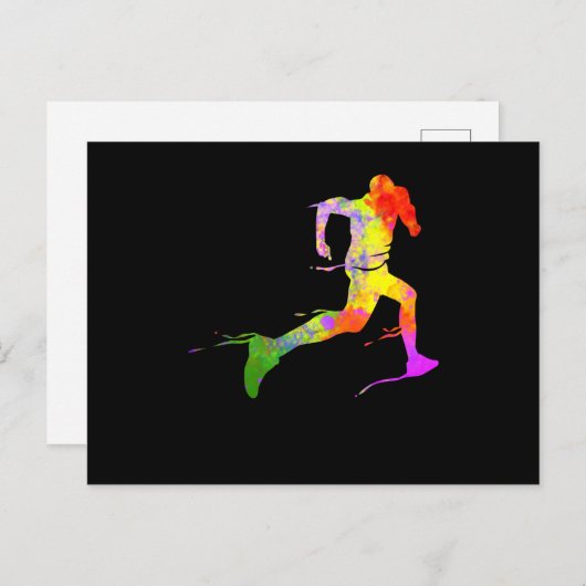 Halve marathonloper gravende joggen actief briefkaart (Voorkant / Achterkant)