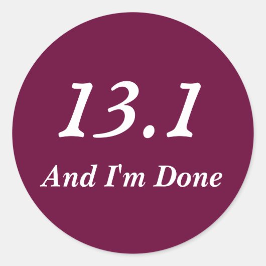 Halve marathonlopers 13,1 Sticker (Bourgogne) (Voorkant)