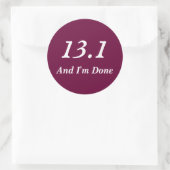 Halve marathonlopers 13,1 Sticker (Bourgogne) (Tas)