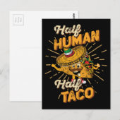 Halve Mens Halve Taco Taco Dinsdag Cinco de Mayo Briefkaart (Voorkant / Achterkant)