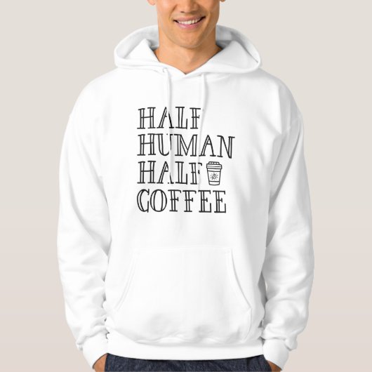 Halve menselijke koffie hoodie (Voorkant)