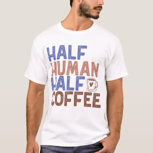 Halve menselijke koffie t-shirt