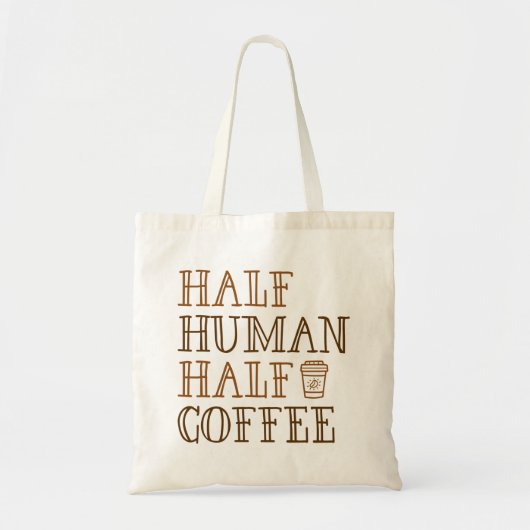 Halve menselijke koffie tote bag (Voorkant)