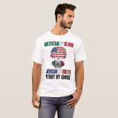 Halve Mexicaanse halve Amerikaanse vlag Mexico Ver T-shirt (Voorkant volledig)