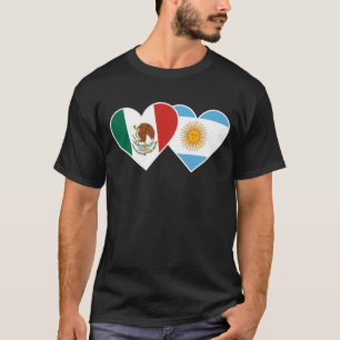 Halve Mexicaanse halve Argentijnse vlag Mexico Arg T-shirt