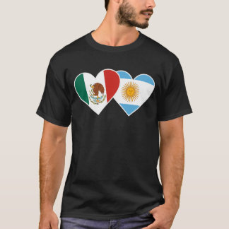 Halve Mexicaanse halve Argentijnse vlag Mexico Arg T-shirt
