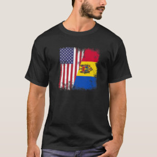 Halve Moldavische vlag Moldavië Verenigde State T-shirt