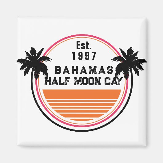 Halve Moon Cay Bahamas  Familie Vacature Magneet (Voorkant)